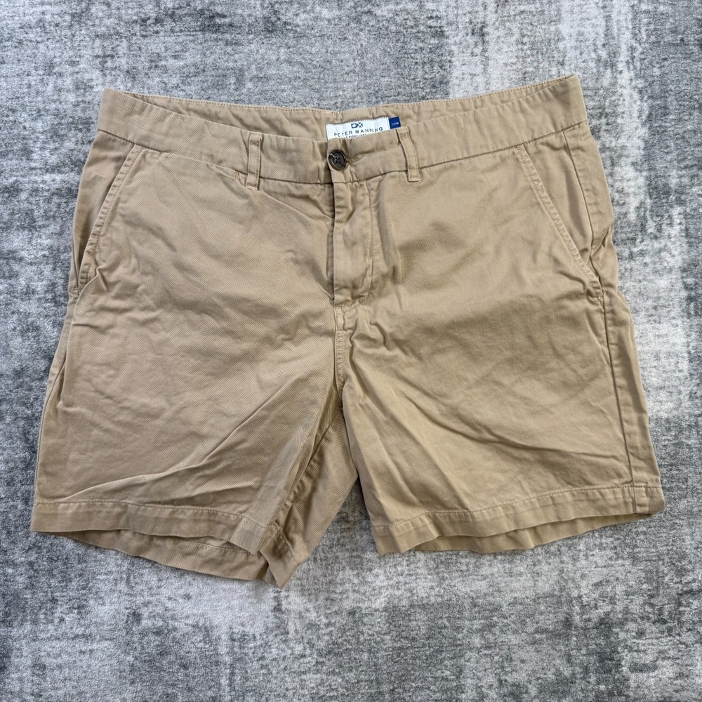 Peter Manning Shorts Mens 38 Khaki Beige Cotton Chino Casual Preppy New York